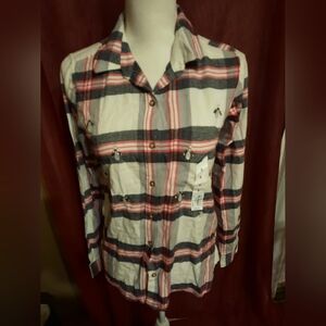 SO Red and White Plaid Shirt